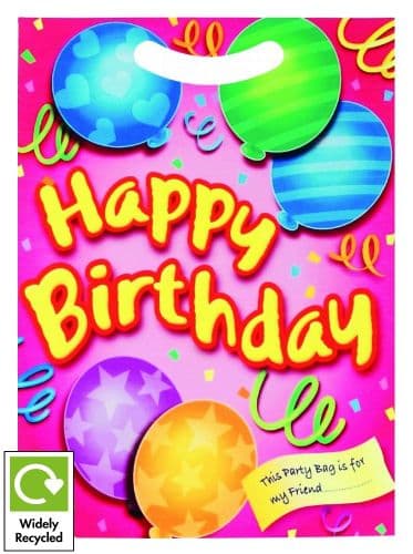 Girl's Happy Birthday (Pink) Party Loot Bag