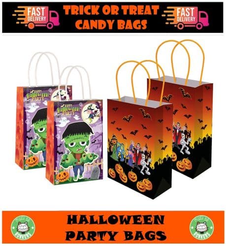 HALLOWEEN TRICK OR TREAT PARTY PAPER TREAT LOOT GIFT BAG GOODY SWEET CANDY BAGS
