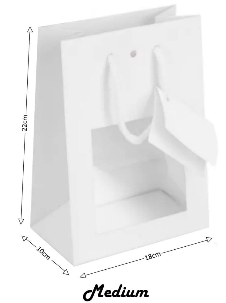 Window Bag Medium - White Clear Window Bags