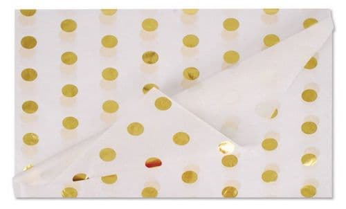 Metallic Gold Spots Dots Tissue Paper Sheets