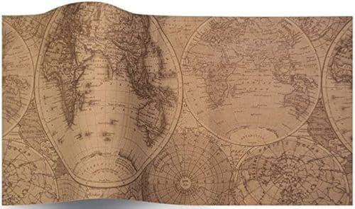 Olde World Map Tissue Paper Sheets