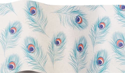 Peacock Print Tissue Paper Sheets