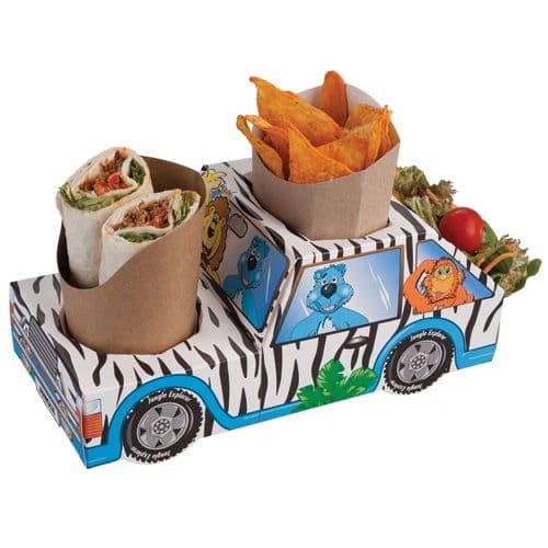 Safari Jungle Lion Jeep Combi Meal Party Box Tray