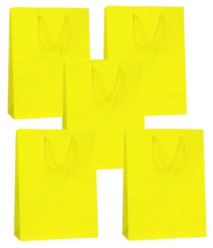Yellow Laminated medium Gift Bags