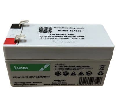 LSLA1.2-12 Lucas VRLA AGM Standby Battery 12v 1.2Ah