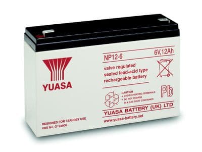 Yuasa NP12-6 VRLA Rechargeable Battery 12v 6Ah