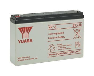 Yuasa NP7-6 VRLA Rechargeable Battery 6v 7Ah