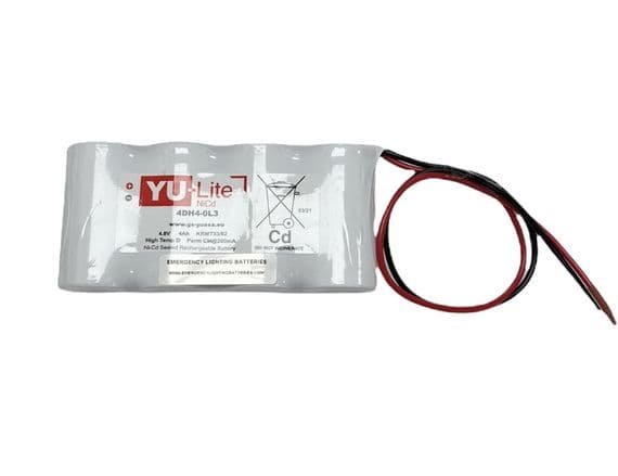 Yuasa YU-Lite Ni-Cd 4DH4-0L3 4.8v 4.0Ah Emergency Lighting Battery Pack