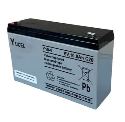 Yuasa Yucel Y10-6 VRLA Rechargeable Battery 6v 10Ah