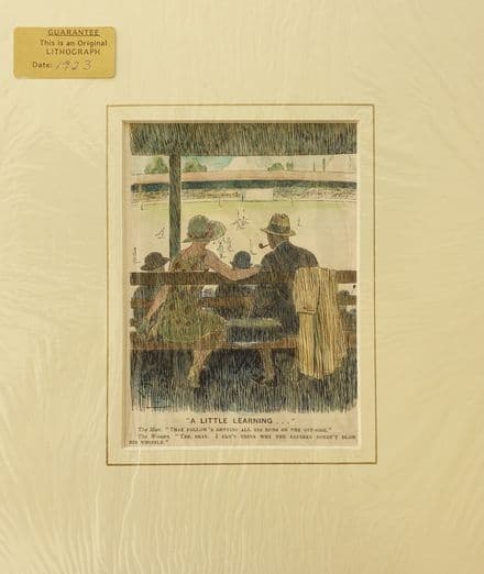 "A LITTLE LEARNING" Coloured Punch Cartoon (1923)