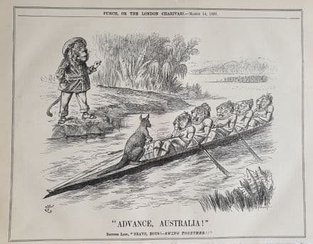 "ADVANCE, AUSTRALIA" Punch Cartoon (1891 Mar 14)