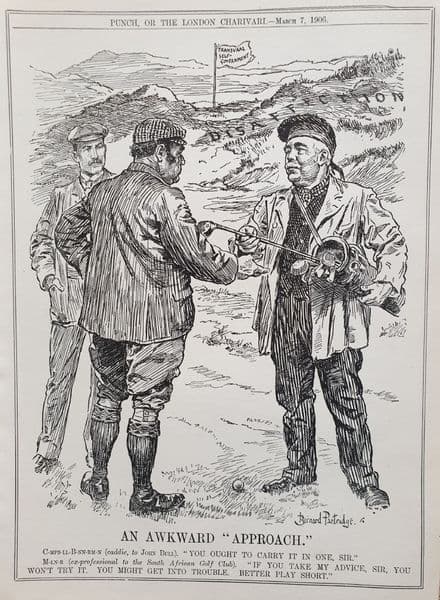 "AN AWKWARD APPROACH" Punch Cartoon (1906, Mar 7)