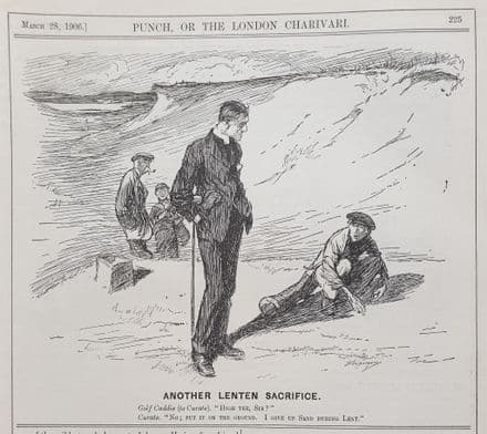 "ANOTHER LENTEN SACRIFICE" Punch Cartoon (1906, Mar 28)