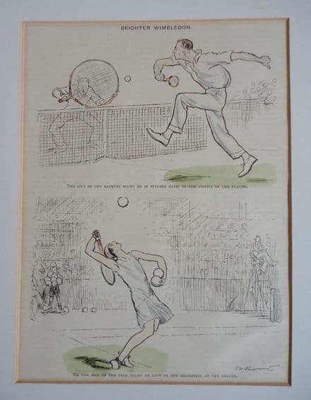 "Brighter Wimbledon" EH Shepard Coloured Punch Cartoon (1927, Jun 29th)