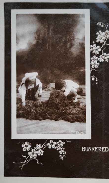 "Bunkered" Golf Card (1909, Used)