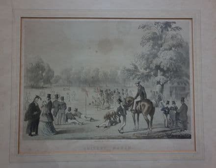 "Cricket Match" Lightly Coloured Print