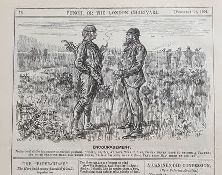"ENCOURAGEMENT" Punch Cartoon (1891, Feb 14)