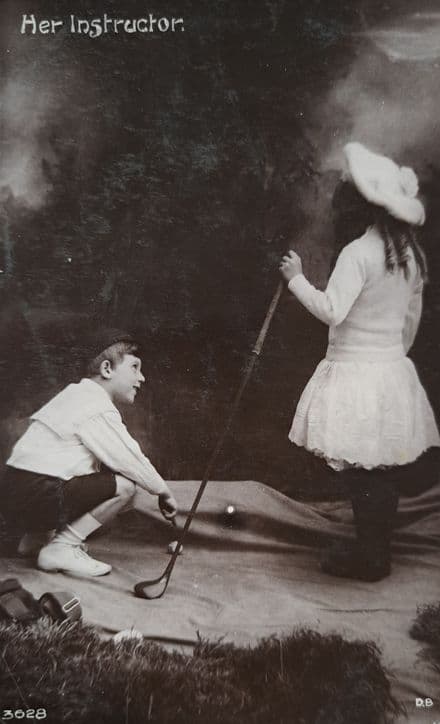 "Her Instructor" Golf Card (1909, Used)