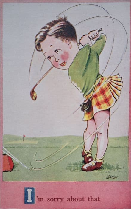 "I'm sorry about that" Pinnacle Golf Card