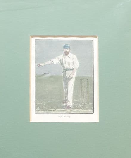 "Low delivery" Coloured Cricket Print