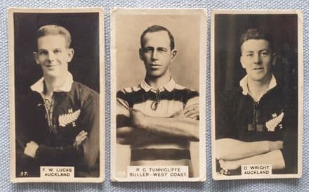 "New Zealand Footballers" WD & HO Wills (1927, 3 of 50)