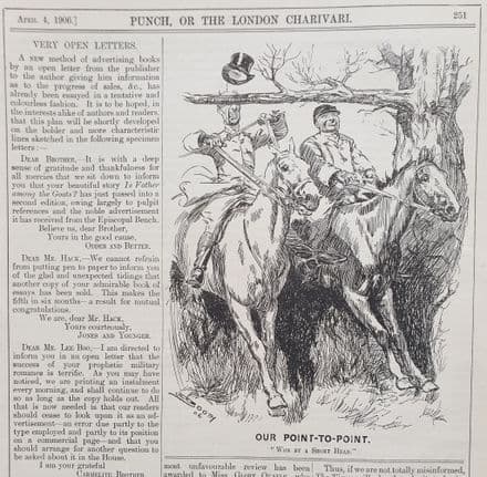 "OUR POINT-TO-POINT" Punch Cartoon (1906 Apr 4)