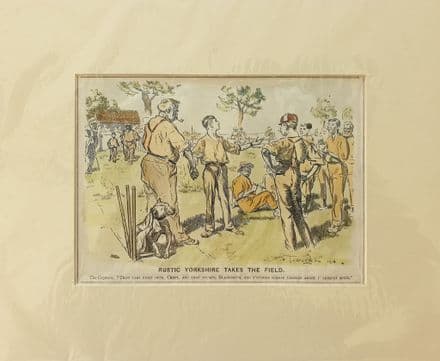 "RUSTIC YORKSHIRE TAKES THE FIELD" FH Townsend Coloured Punch Cartoon (1910)