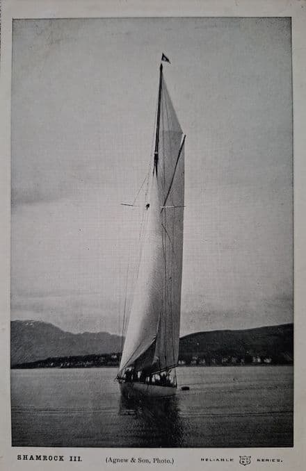 "Shamrock III" Sailing Card (1900s, Agnew & Son) Front View