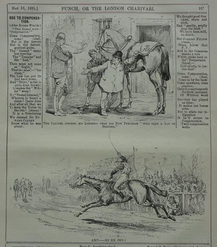 "THE BEATEN HORSE" Punch Cartoon (1891, May 16)