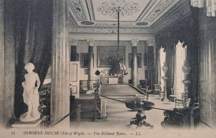 "The Billiard Room - Osborne House" Postcard (Postally Un-used)