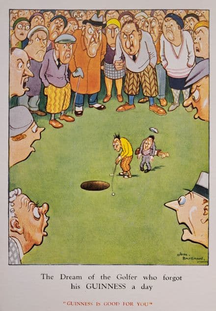 "The Dream of the Golfer" HM Bateman Golf Card (Guinness Unused)