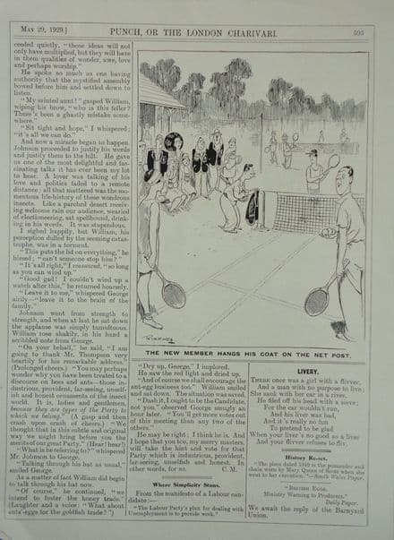 "The New Member" WL Ridgewell (Punch 1929 May 29th)