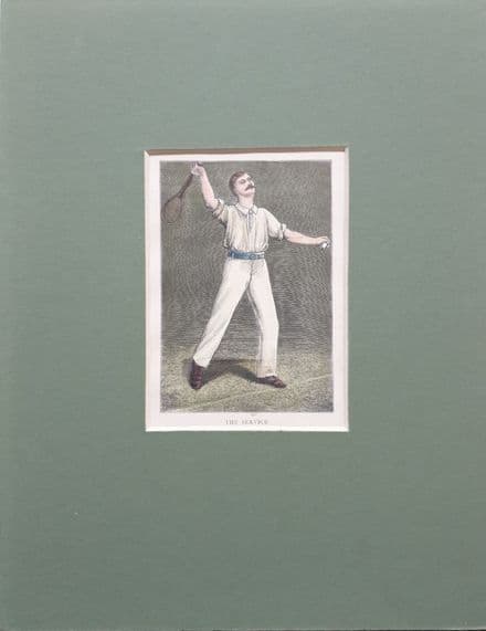 "THE SERVICE" Coloured Lawn Tennis Print