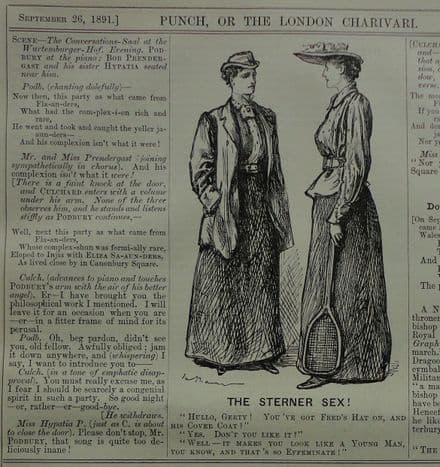 "The Sterner Sex" (Punch 1891 Sep 26th)