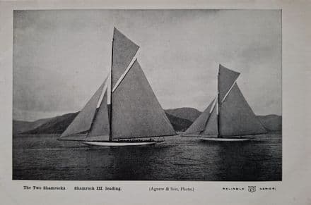 "The Two Shamrocks" Sailing Card (1900s, Agnew & Son)