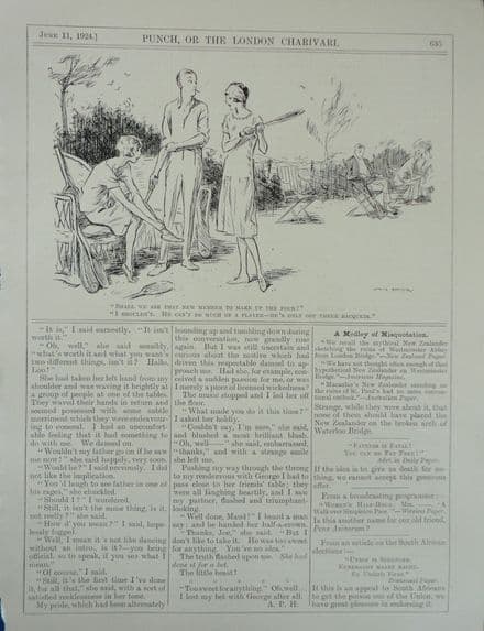 "Three Racquets" Lewis Baumer Punch Cartoon (1924 Jun 11th)