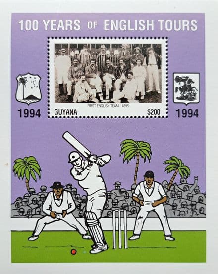 100 Years of English Tours (1994) Guyana Commemorative Stamp Sheet