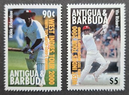 100th Test Match at Lord's Ground, Stamps x2 (2000) Antigua & Barbuda