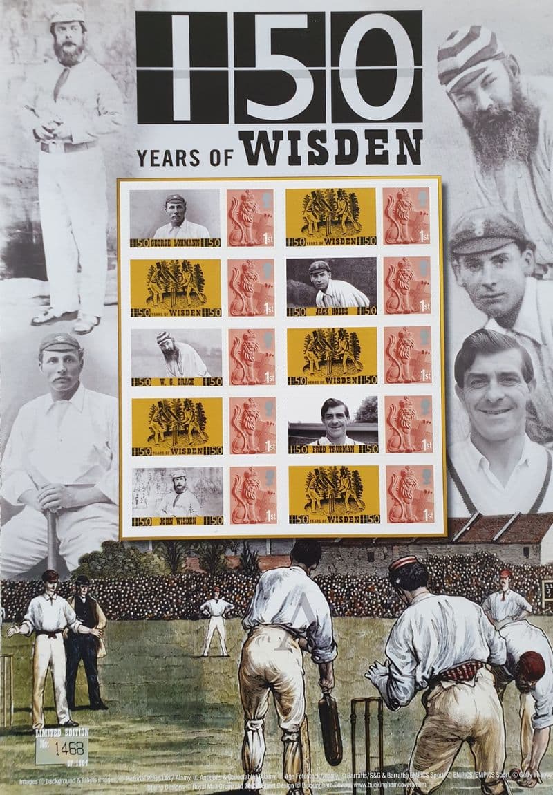 150 Years of Wisden Commemorative Stamp Sheet