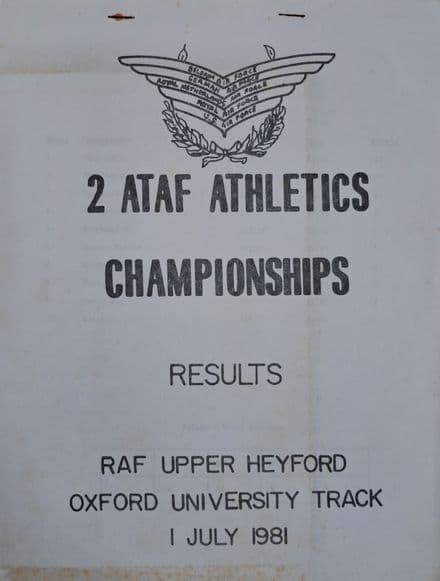 2 ATAF Athletics Championships, Results (1981, July 1st)