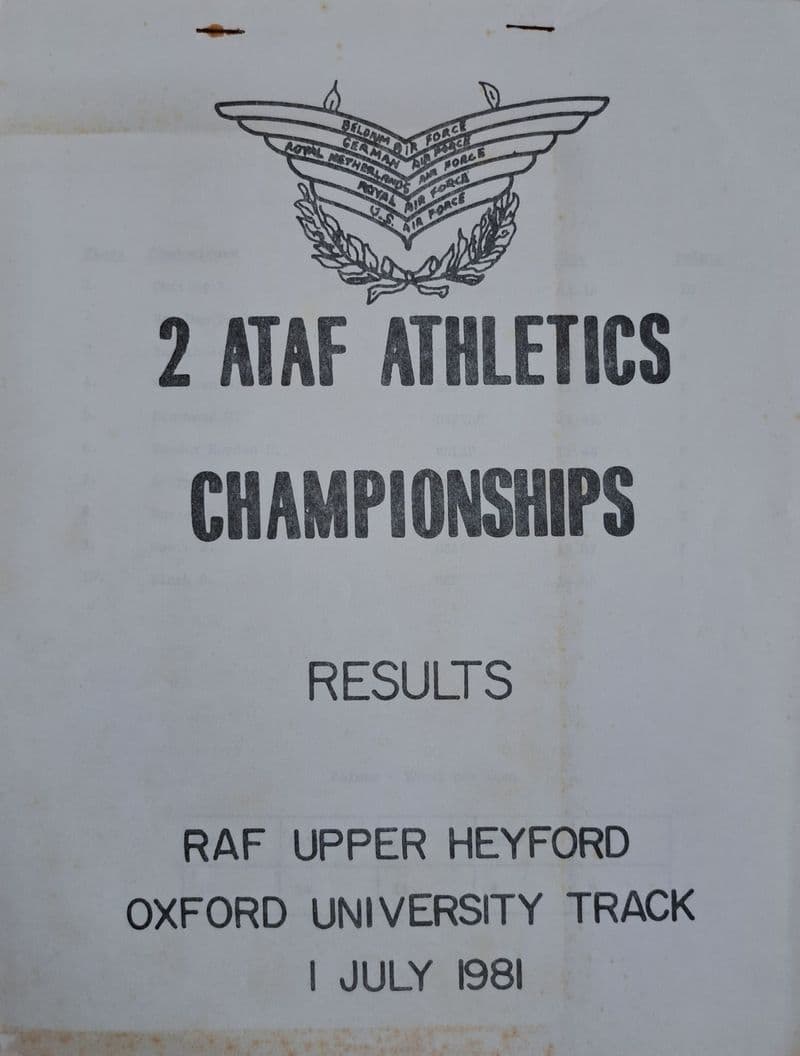 2 ATAF Athletics Championships, Results (1981, July 1st)