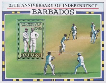 25th Anniversary of Independence (1991) Barbados Commemorative Stamp Sheet