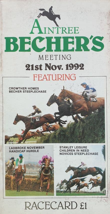 Aintree Becher's Meeting Racecard (1992, Nov 21st)