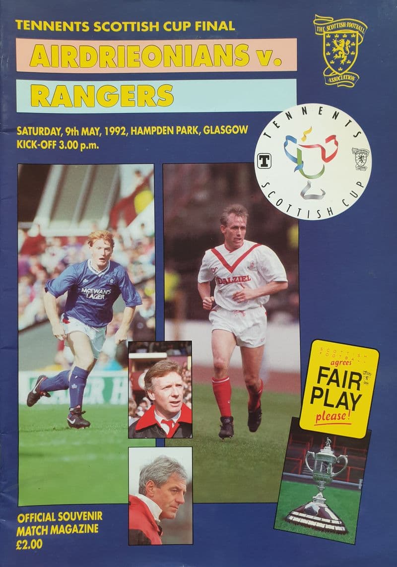 Airdrieonians v Rangers, Scottish Cup F (1992, May 9th)