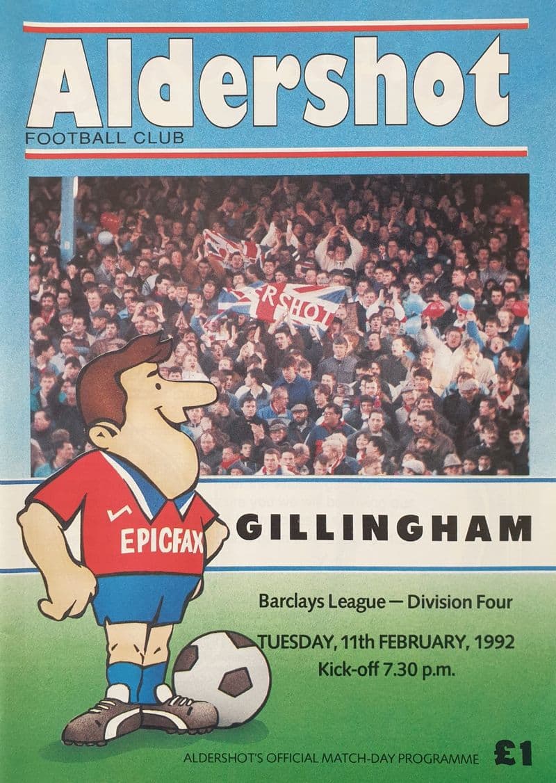Aldershot v Gillingham, Div 4 (1992, Feb 11th)