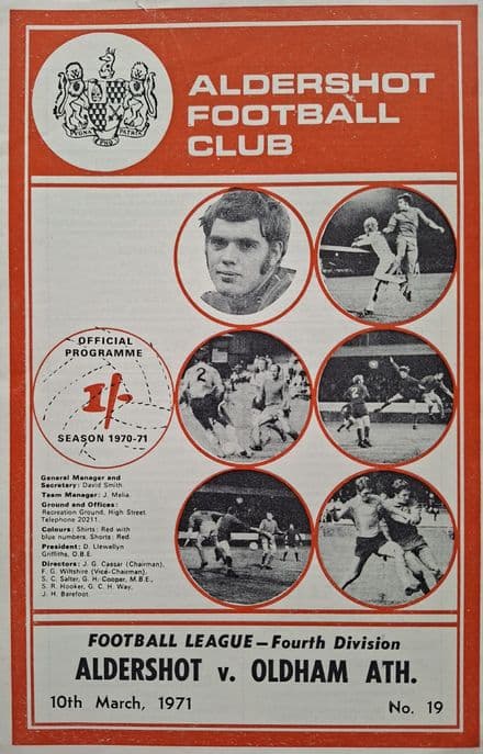 Aldershot v Oldham, Div 4 (1971, Mar 10th)