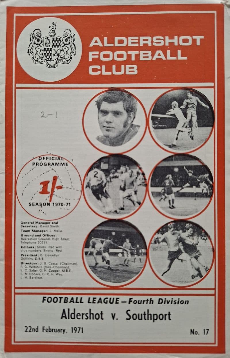 Aldershot v Southport, Div 4 (1971, Feb 22nd)