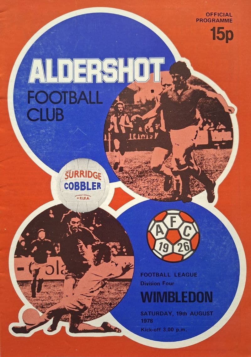 Aldershot v Wimbledon, Div 4 (1978, Aug 19th)