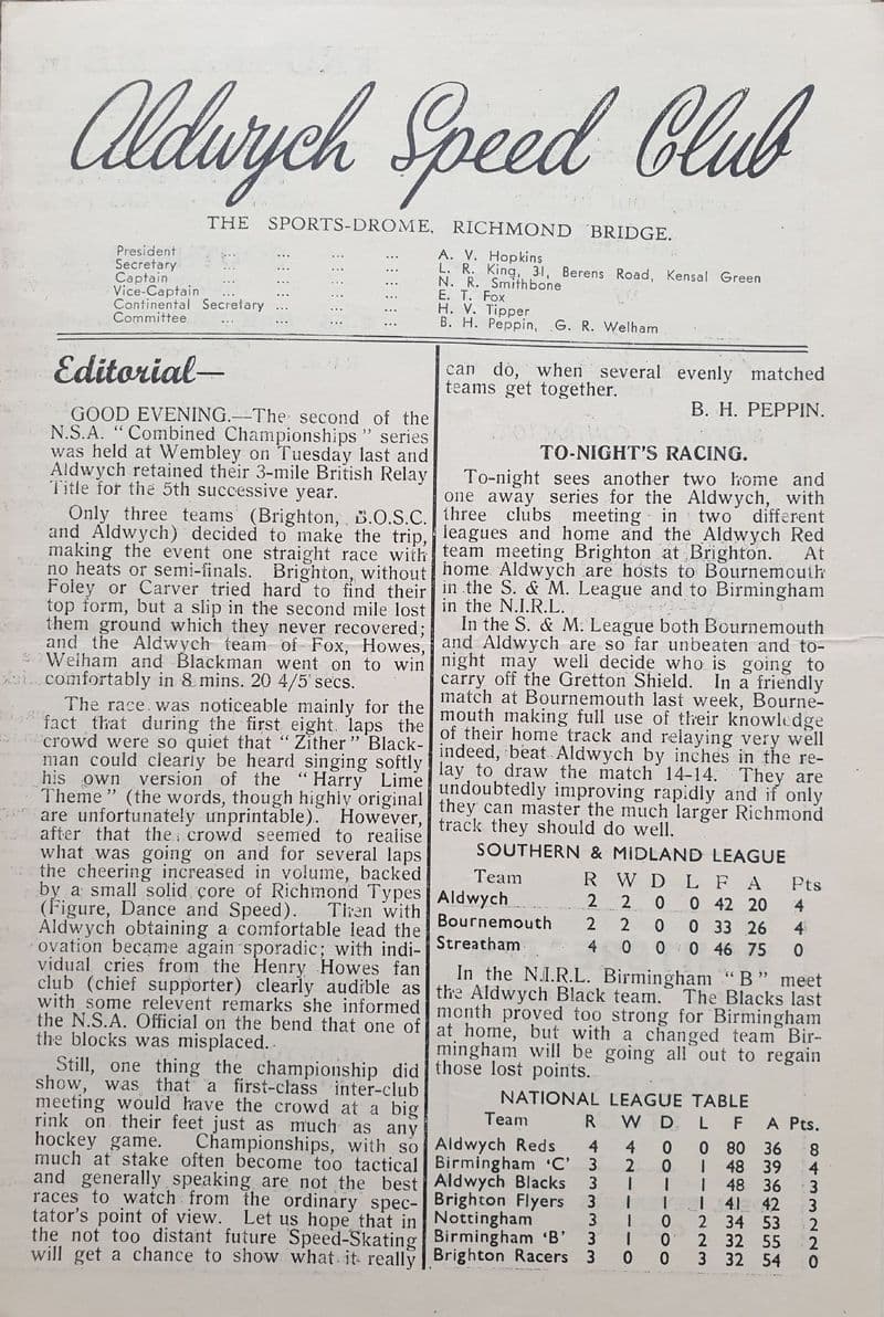 Aldwych Speed Club (1950, Feb 11th)