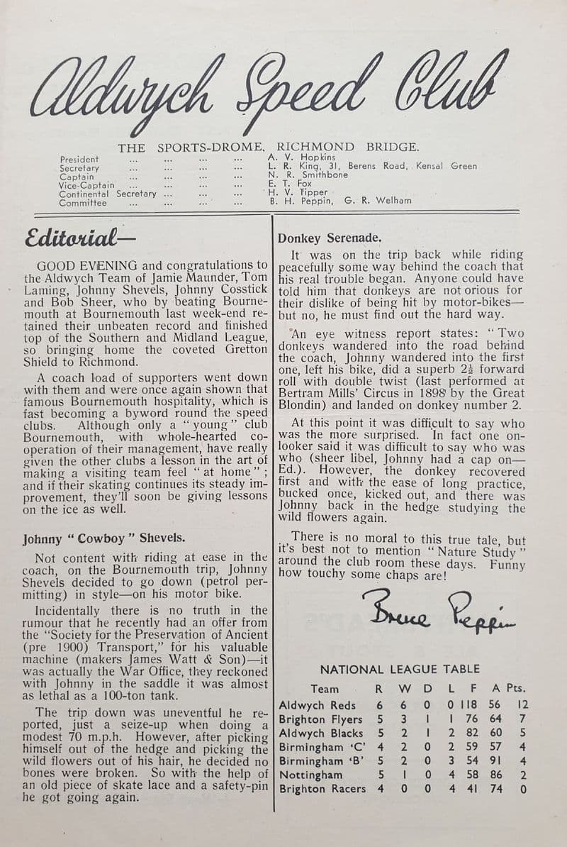Aldwych Speed Club (1950, Feb 25th)